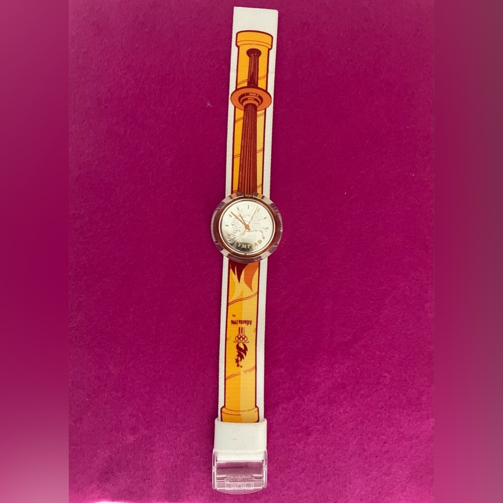 New. Atlanta 1996 Olympiad Pop Swatch Watch Olympic Games Partner Torch